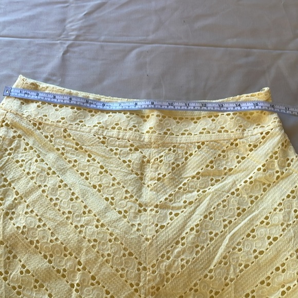 Elegant Yellow Lace Skirt Ann Taylor size 10 - Picture 4 of 5